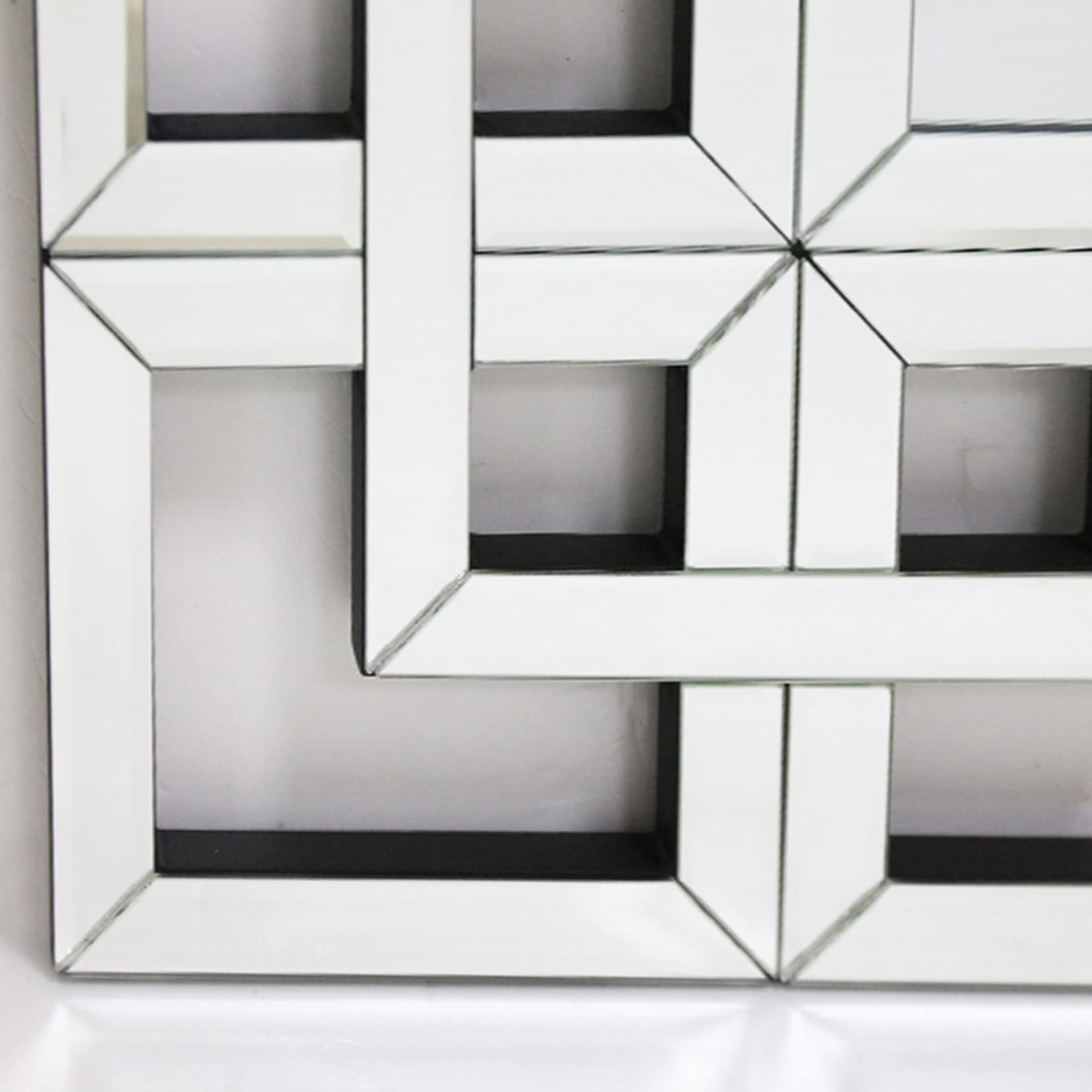 Espejo Pared Biselado Decorativo: 100 x 70cm Espejo Grande Plateado Rectangular Moderno Elegante Artístico Decoración para Entrada Recibidor Salon Comedor