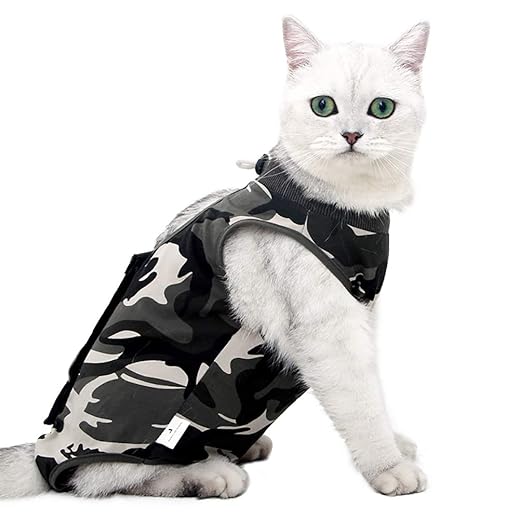 Cat Recovery Suit for Abdominal Wounds or Skin Diseases, Cat Onesie for Cats After Surgery Female Kitten Recovery Suit, Breathable E-Collar Alternative for Cats After Spay Anti Licking Wounds