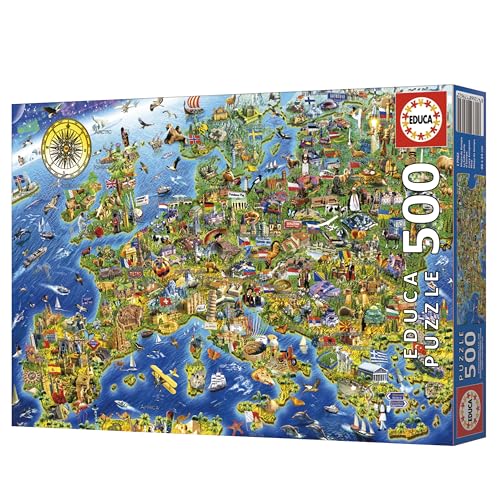Educa Puzzle 500 La Folle Carte D'europe - vue 9