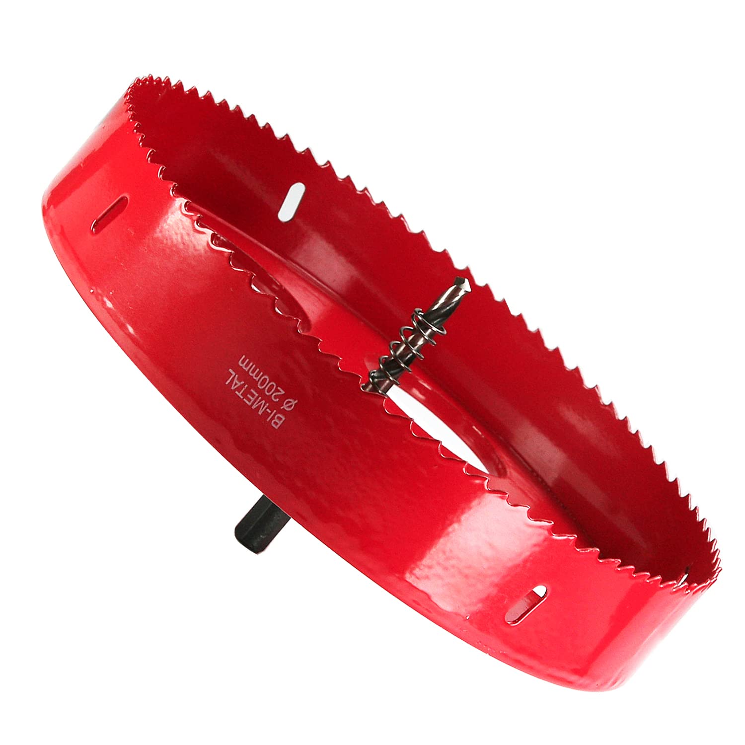 Utoolmart Bimetalowa otwornica 200 mm, profesjonalne wiertło ze stali szybkotnącej, głębokość otworu 25 mm, z trójkątnym uchwytem o średnicy 10 mm, do deski do cięcia metalu,