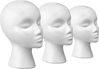 Cantor 12" Styrofoam Wig Head - Tall Female Foam Mannequin Wig Stand and Holder - Style, Model And Display Hair, Hats and ...