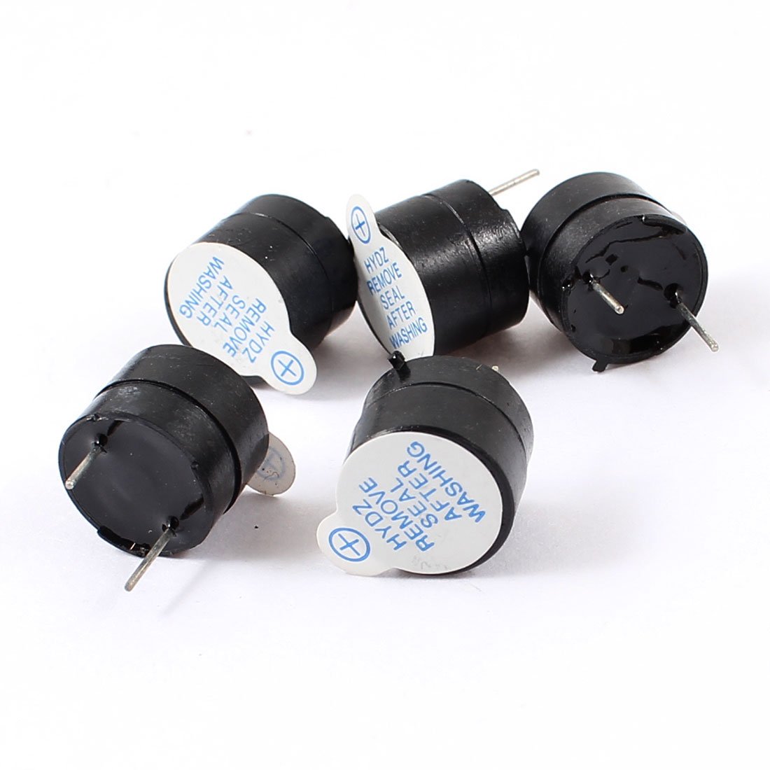 Aexit 5pcs (Electroacoustic device) DC 3/5V 2 Terminal Cylinder Industrial Electronic Electromagnetic Continuous Sound Buzzer (43ry692qf263) Black 12x9.5mm-image-42