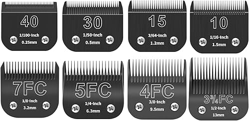 Miniatura 6 de YAZIYIR 30 # Cuchillas desmontables de aseo para perros para mascotas, compatibles con Ainds, Oster A5, Wahl KM-10 y otras series Clippers, tamaño