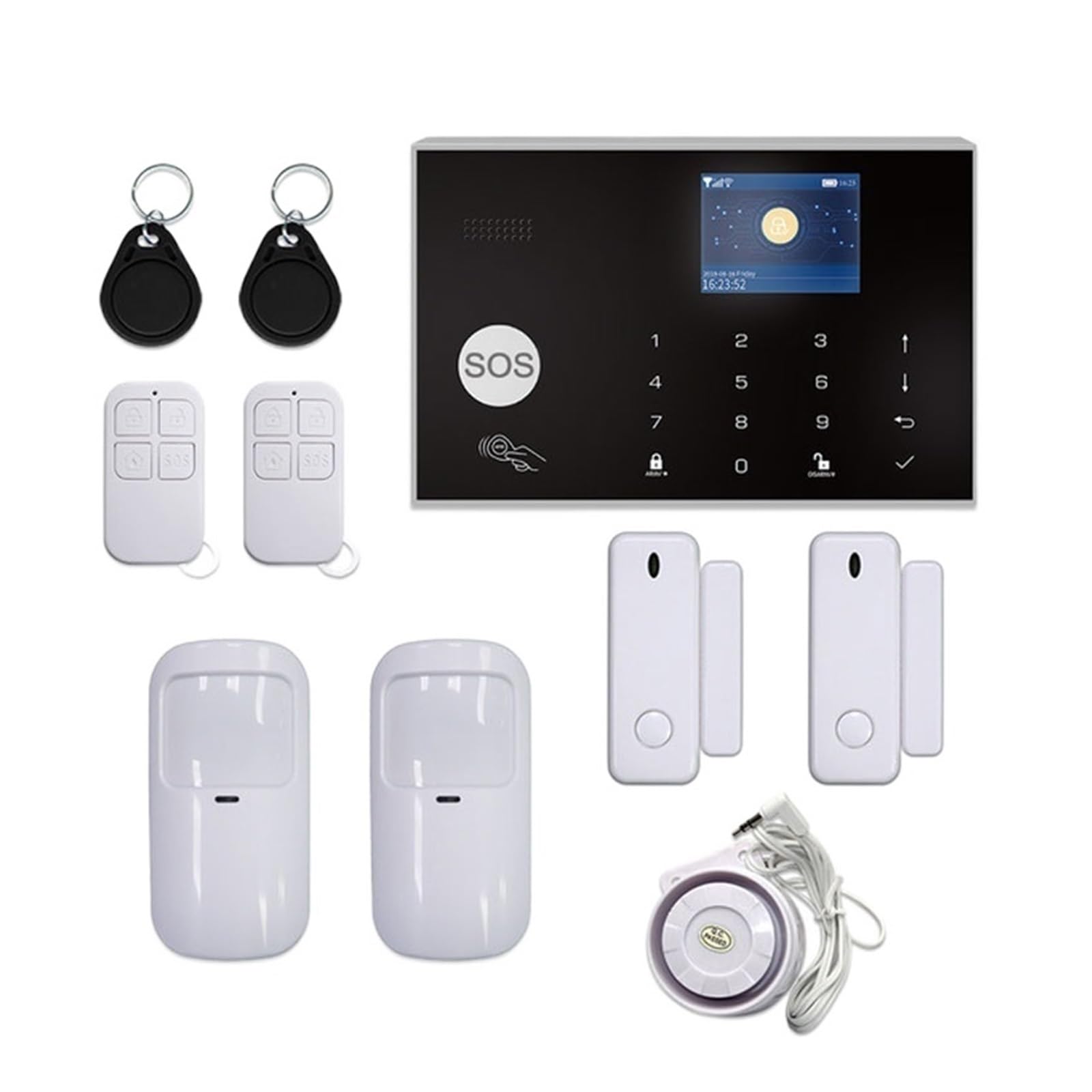 Sistema de Alarma, De Alarma For Seguridad Antirrobo En El Hogar, Kit Inalámbrico 433MHz, gsm, Control por Aplicación(YK-002-GSM-G30-B)