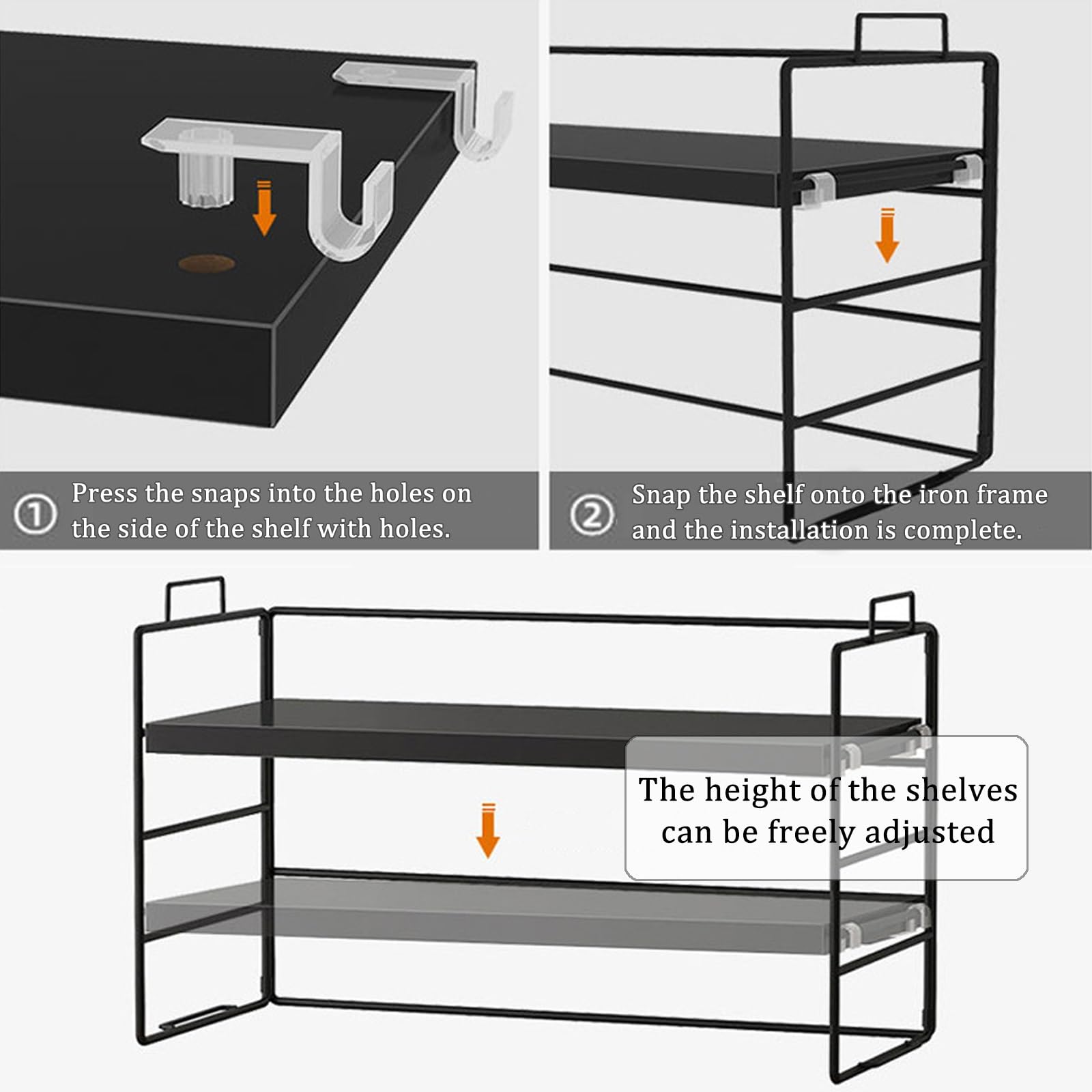 Verstellbares Schreibtischregal für Büro, Küche und Badezimmer, kompakt, 370 mm x 165 mm x 240 mm, platzsparendes Schreibtischzubehör