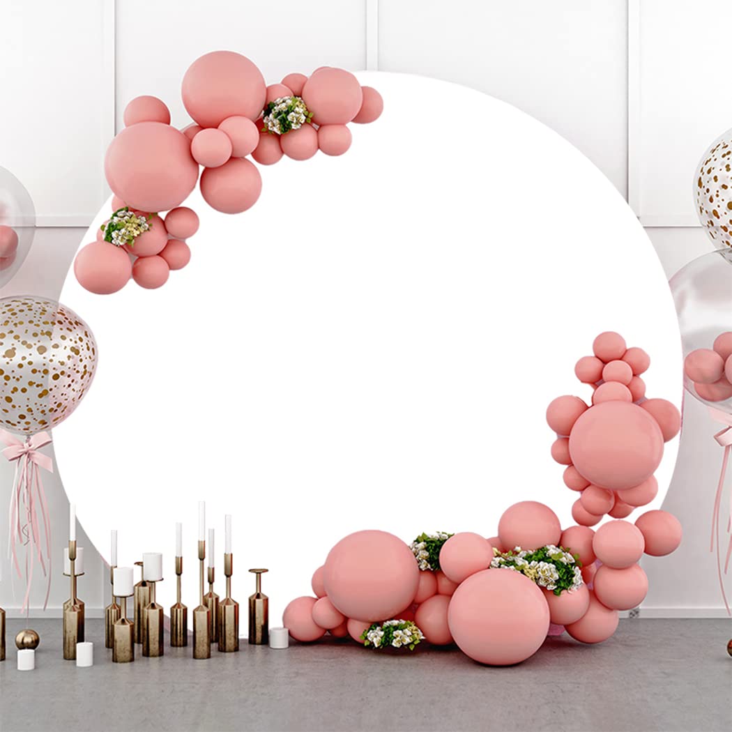 Diámetro 2m Ronda Blanca Fondo Cubrir Blanco Puro Color sólido Cumpleaños Fiesta Fotografía Fondo Recién Nacido Baby Shower Fiesta Decoración, Poliéster