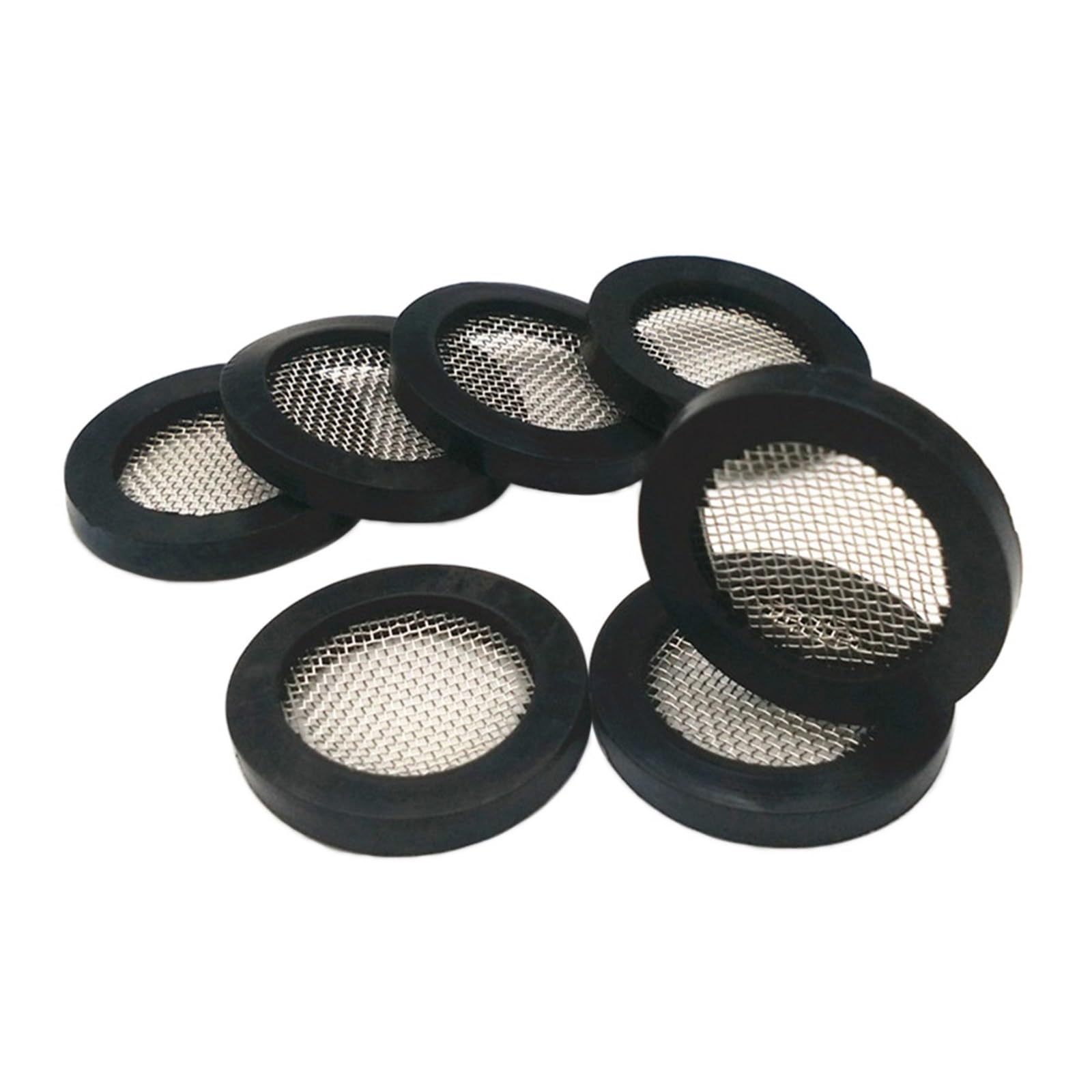 Arandelas de goma Junta tórica de goma 10PCS 11/13/15/19/21/24/37MM Junta de goma con filtro de cabezal de ducha de red Sello de manguera de plomería Pieza de repuesto for grifo(16MM)(24MM)