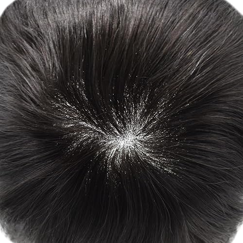 Miniatura 5 de Toupee Hair Piece French Lace Real Human Hair Mens Hair Units System Front Bleched Knot Toupee para hombres, postizos línea capilar natural,