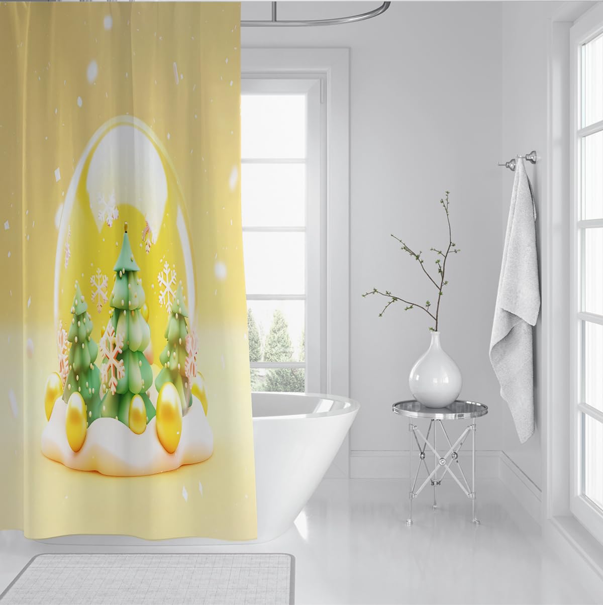 Weihnachtsferien Duschvorhang Winterwunderland W180xL220 cm