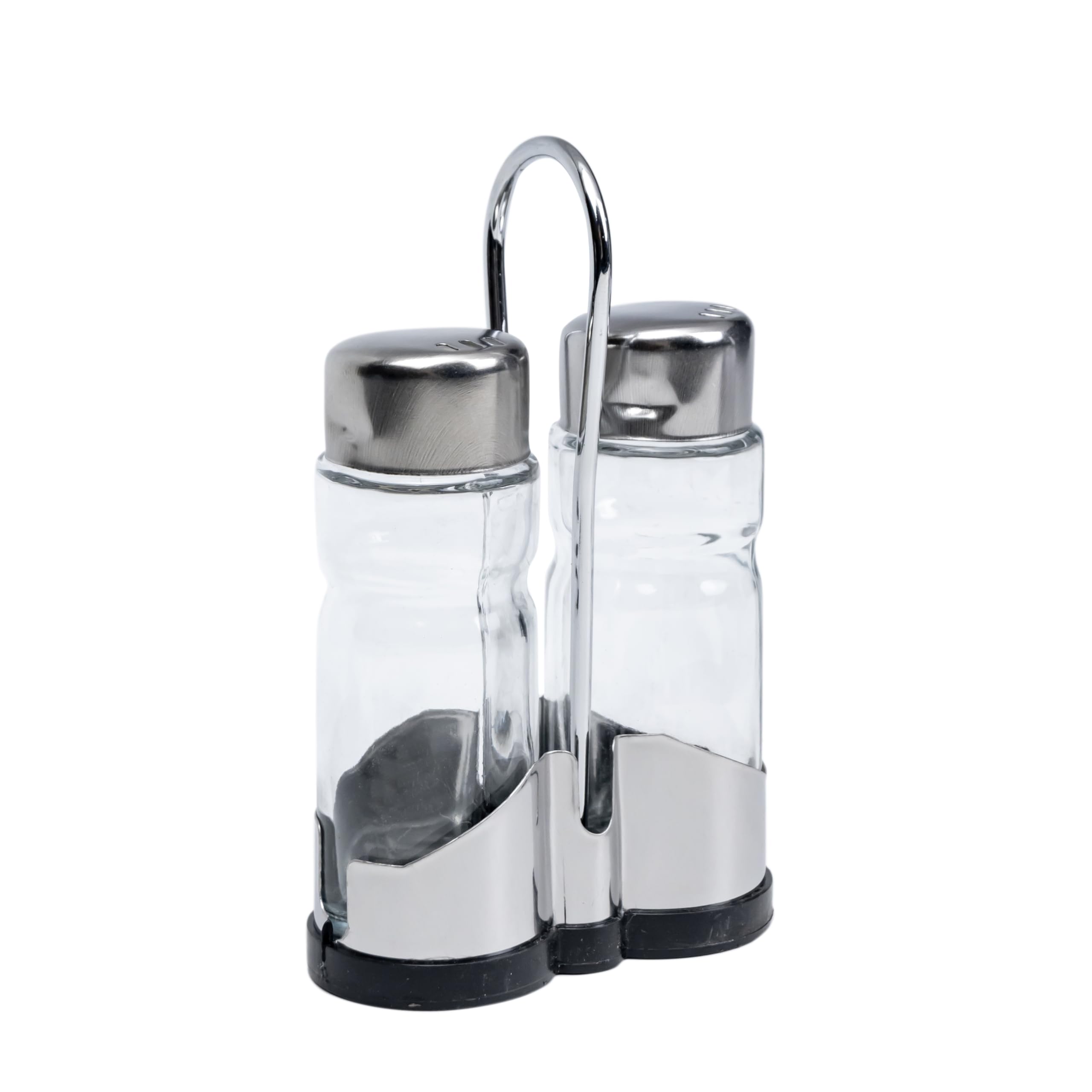 2PCS Glass and Stainless Steel Salt & Pepper Shaker Set - 40ml