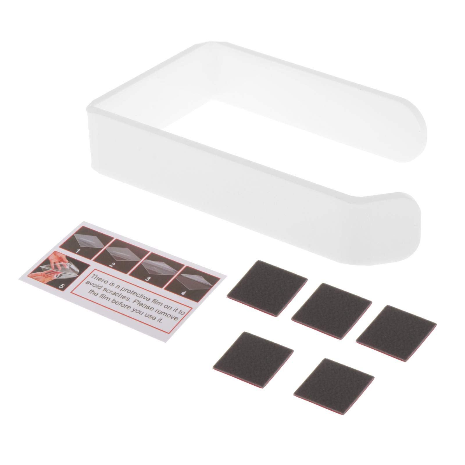 Portarrollos de papel higiénico acrílico adhesivo blanco para azulejos de baño y cocina, fácil de instalar sin taladrar