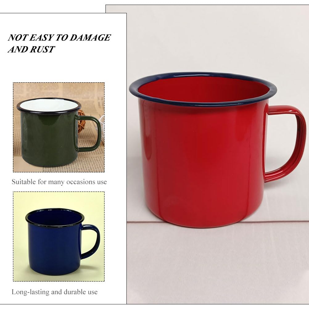 Emaille-Kaffeetasse, Expresso-Kaffeetasse, 4 Stück, Emaille-Tassen, Camp-Trinkbecher for Milch, Tee, Bier, Emaille-Camping-Kaffeetassen, kleine Camp-Emaille-Tassen