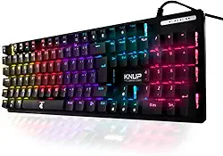 Teclado Mecânico Gamer Knup, Switch Blue, RGB, Layout Português, USB