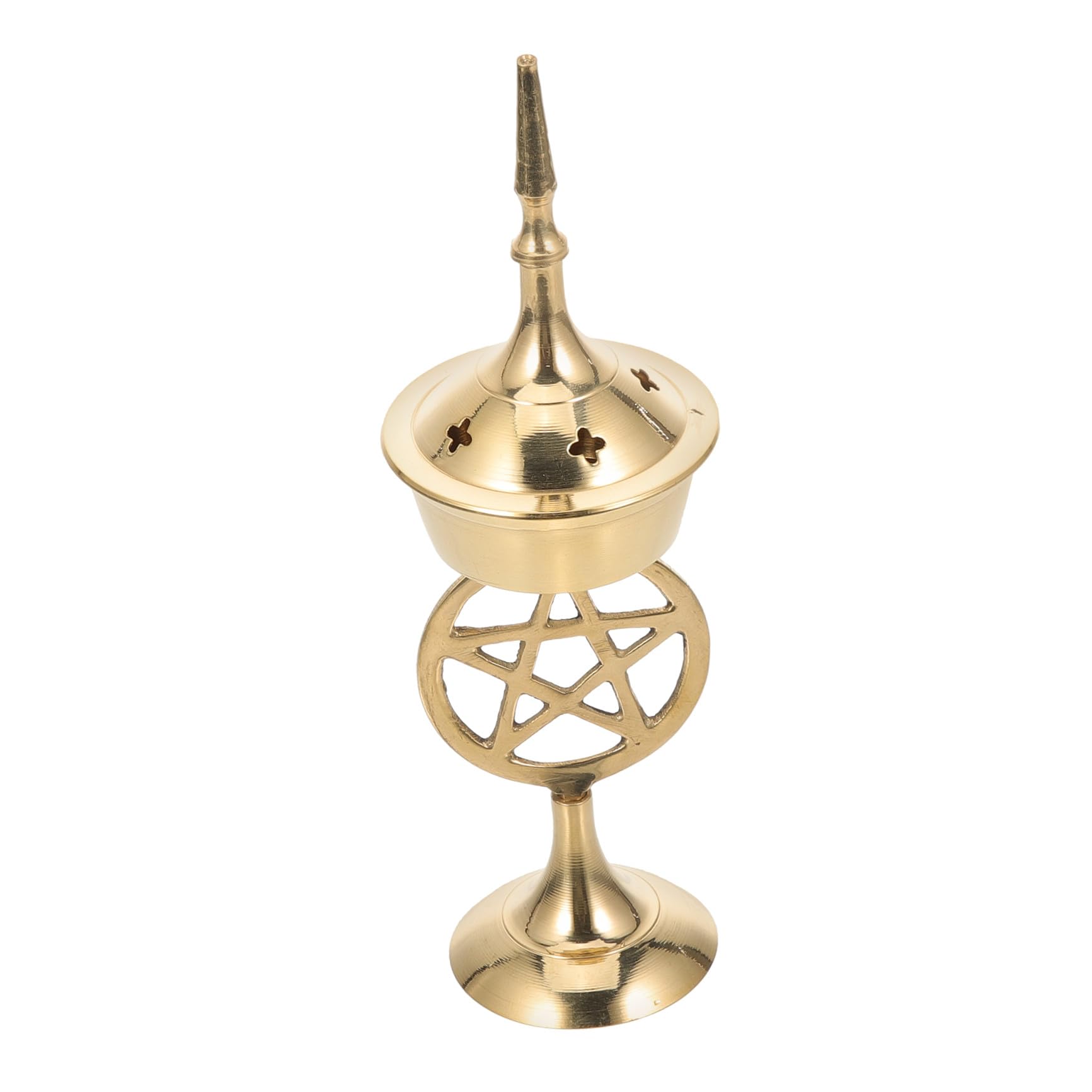 Brûleur de parfum en laiton pentacle pour instaurer une ambiance sereine dans votre salon
