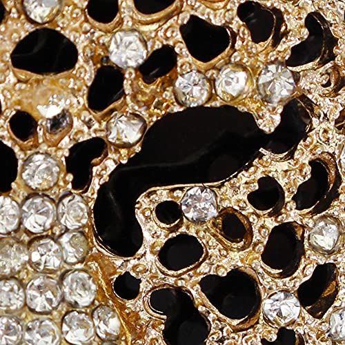 Image of Leopard Brooch Pin Jewelry Vintage Spotted Leopard Rhinestone Crystal Brooch Pin Lapel Pins Back