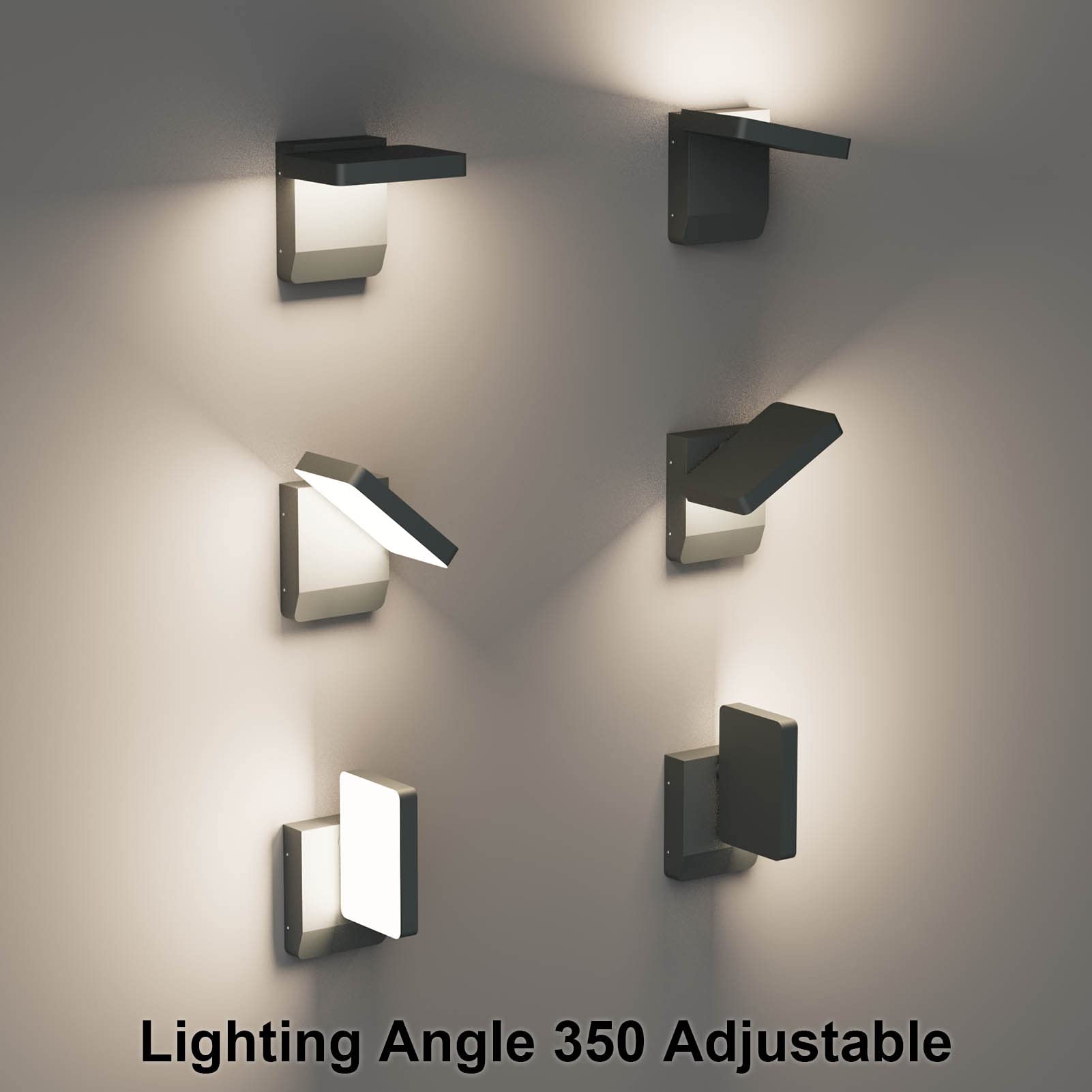K-Bright 20 W, 1540 lm, LED, 4500 K, lampa, ścienny, balkon, garaż, ogrod, wodoodporny IP54, antracyt