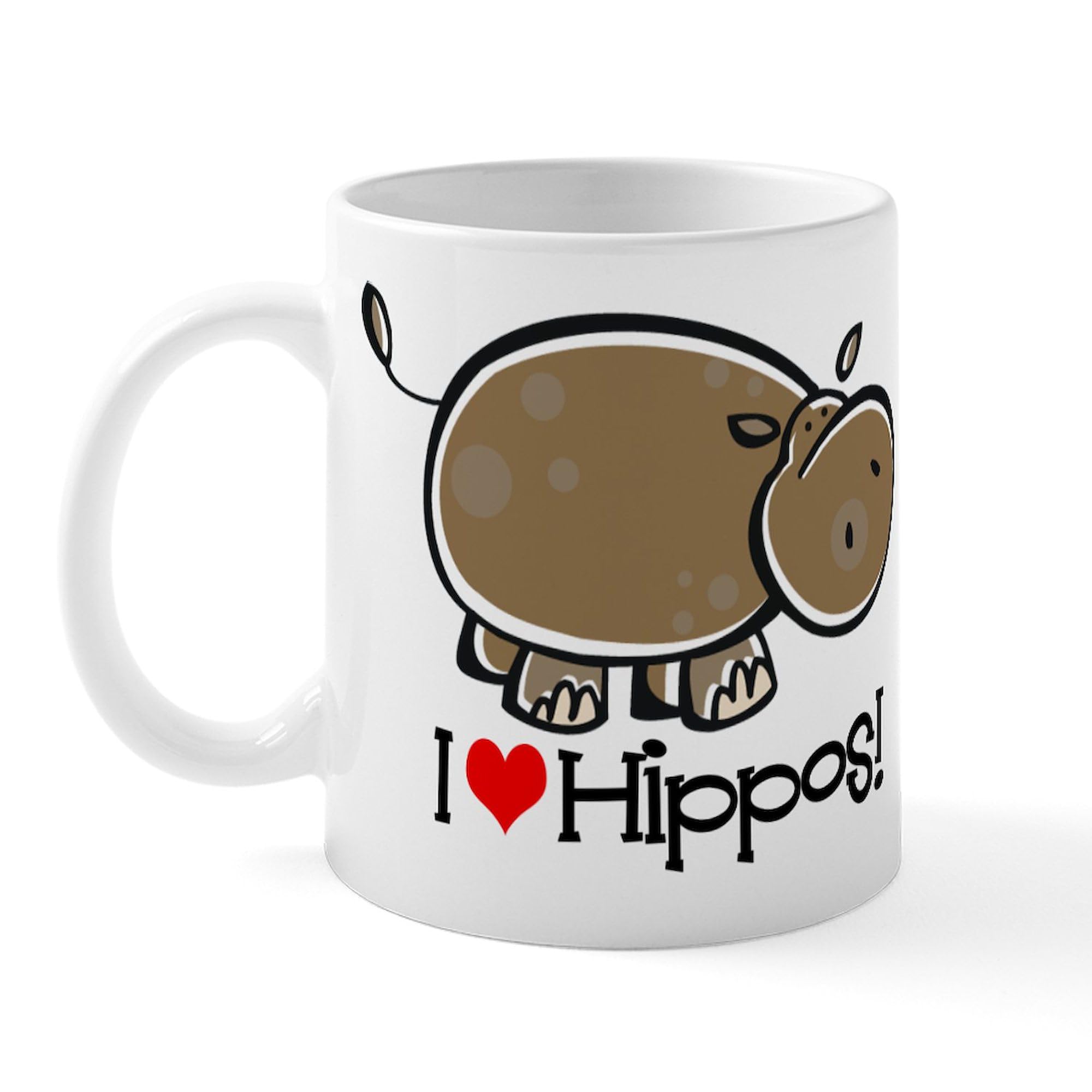 CafePress I Love Hippos Mug 11 oz (325 ml) Ceramic Coffee Mug