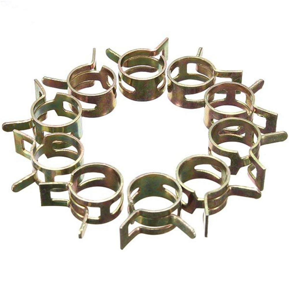 Clips ressort tuyau carburant 15mm collier de serrage silicone en lot de 10 pièces