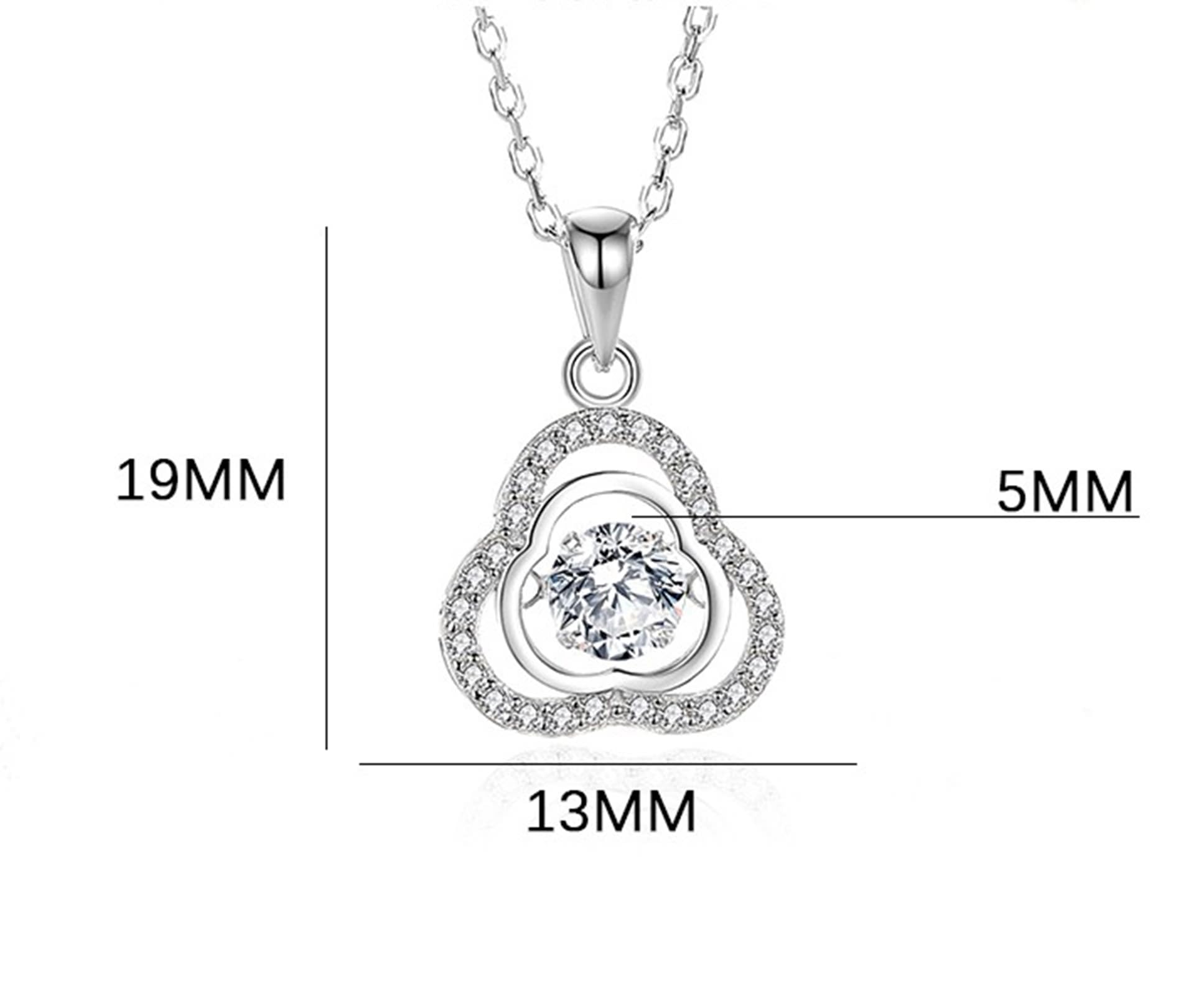Collar de oro blanco de 9 K/14 K/18 K/oro rosa/PT950, colgante de trébol de flores, 45 cm