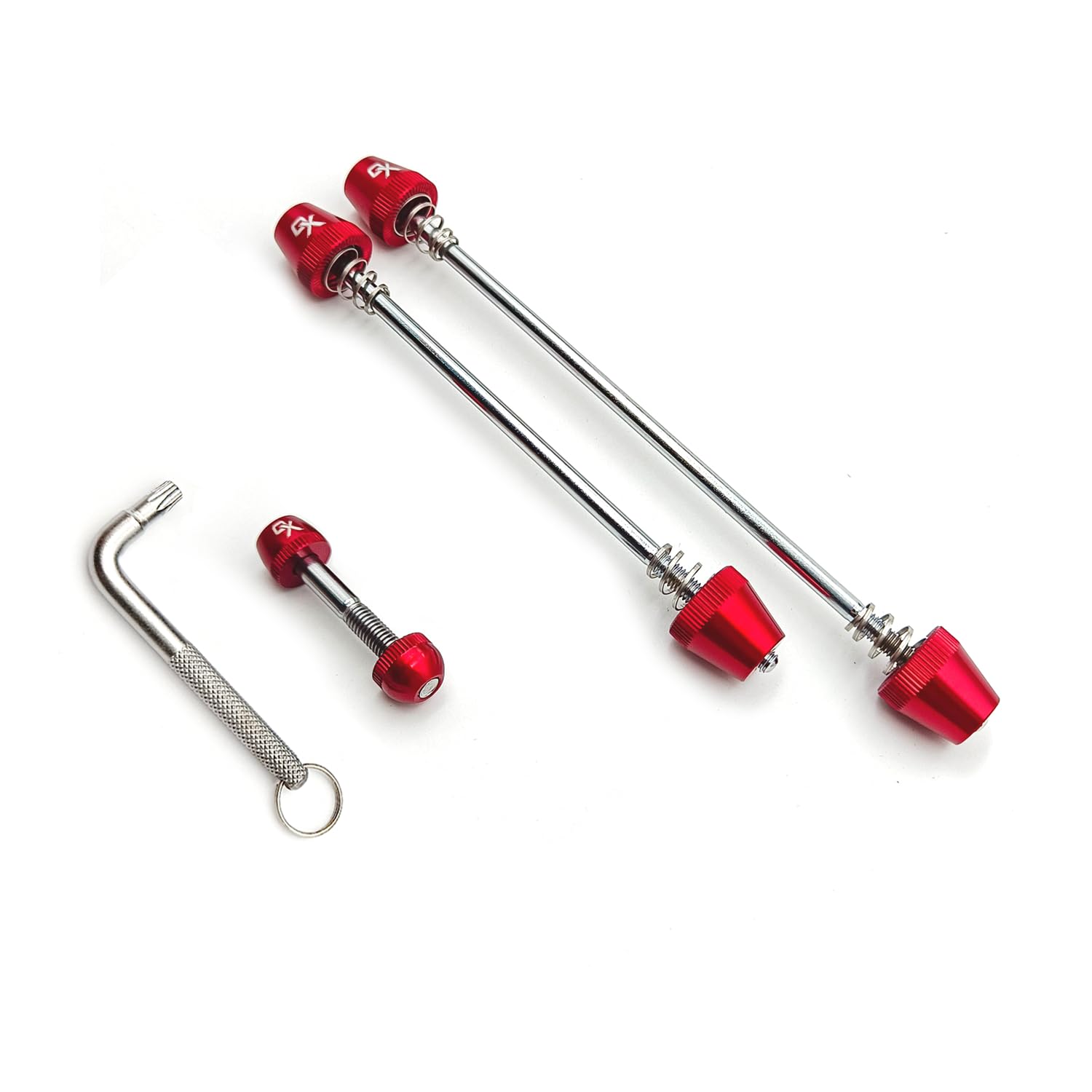 ONIPAX Kit de Cierre Antirrobo para Bicicleta Eje de 7 Lóbulos y Tornillo de Sujeción con Llave
