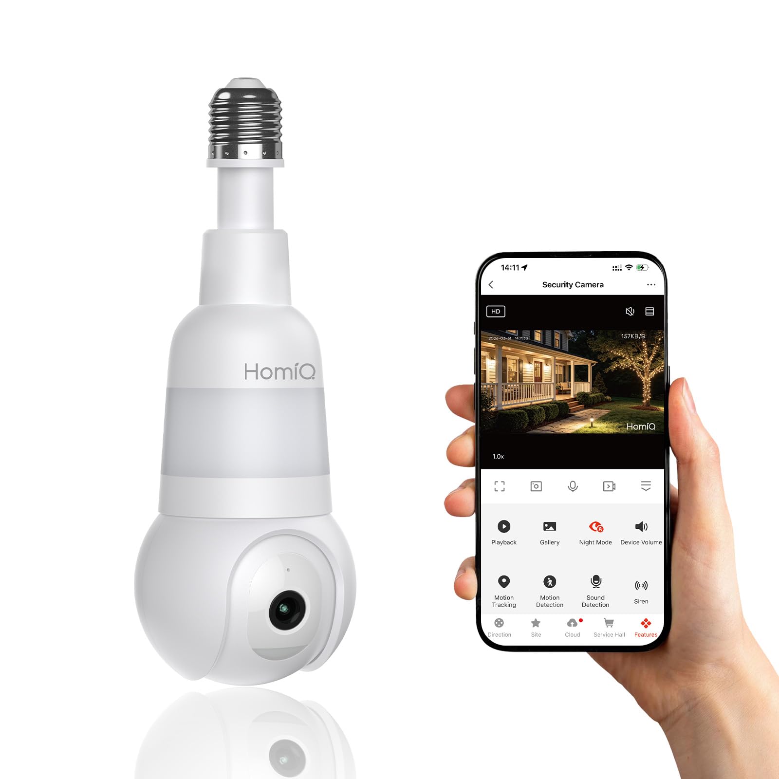 5MP 3K Light Bulb Camera,Color Night Vision Wireless with Alexa | Smart Detection & Two-Way Audio,Light Bulb Camera Outdoor Indoor with 2.4GHz & 5GHz Dual-Band WiFi E26/27