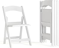 Flash Furniture Hercules Series White Resin Folding Chairs, Set of 4 - 800 lb Capacity Lightweight Stackable Event Seating