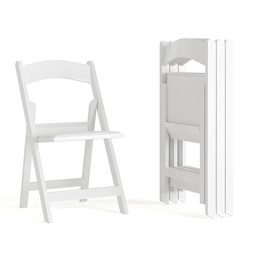 Flash Furniture Hercules Series Folding Chair - White Resin -