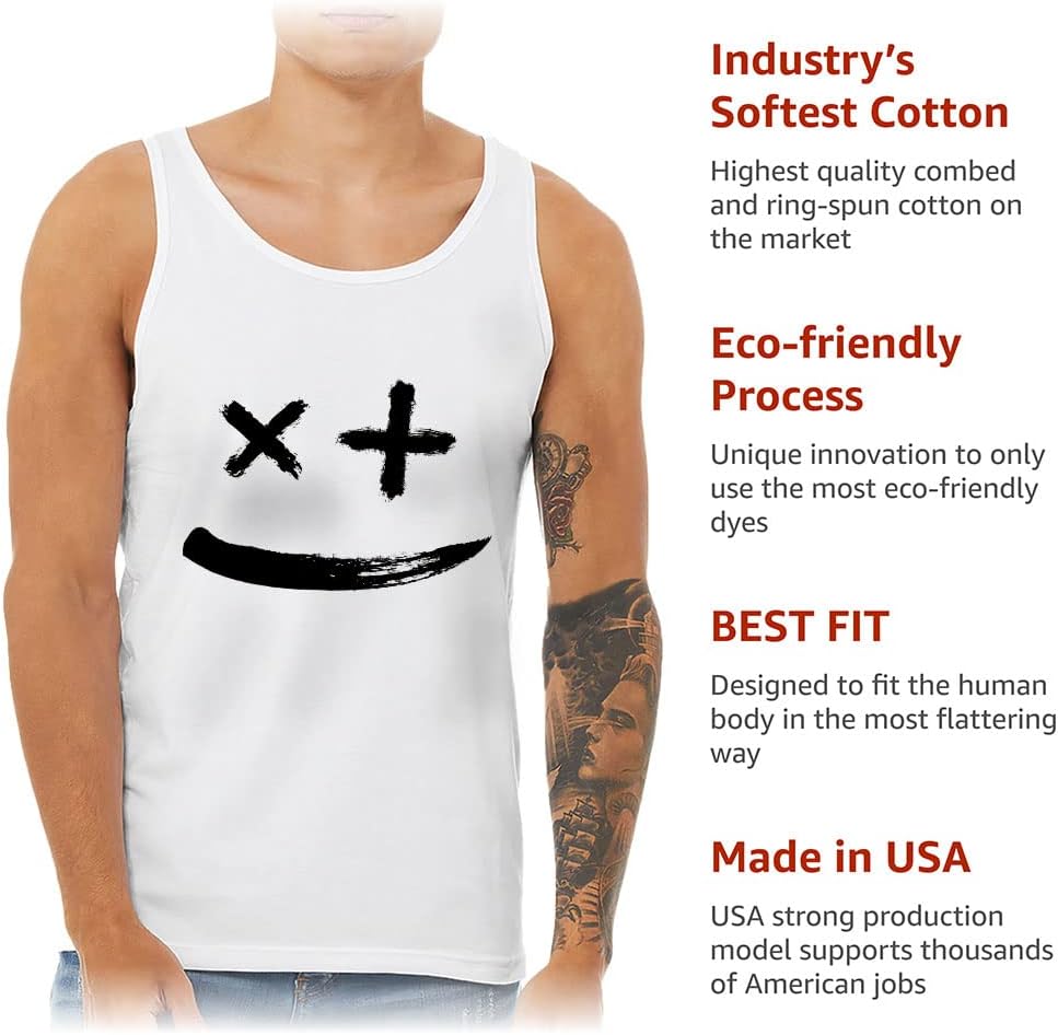 Face Drawing Tank - Illustration Workout Tank - Print Jersey Tank