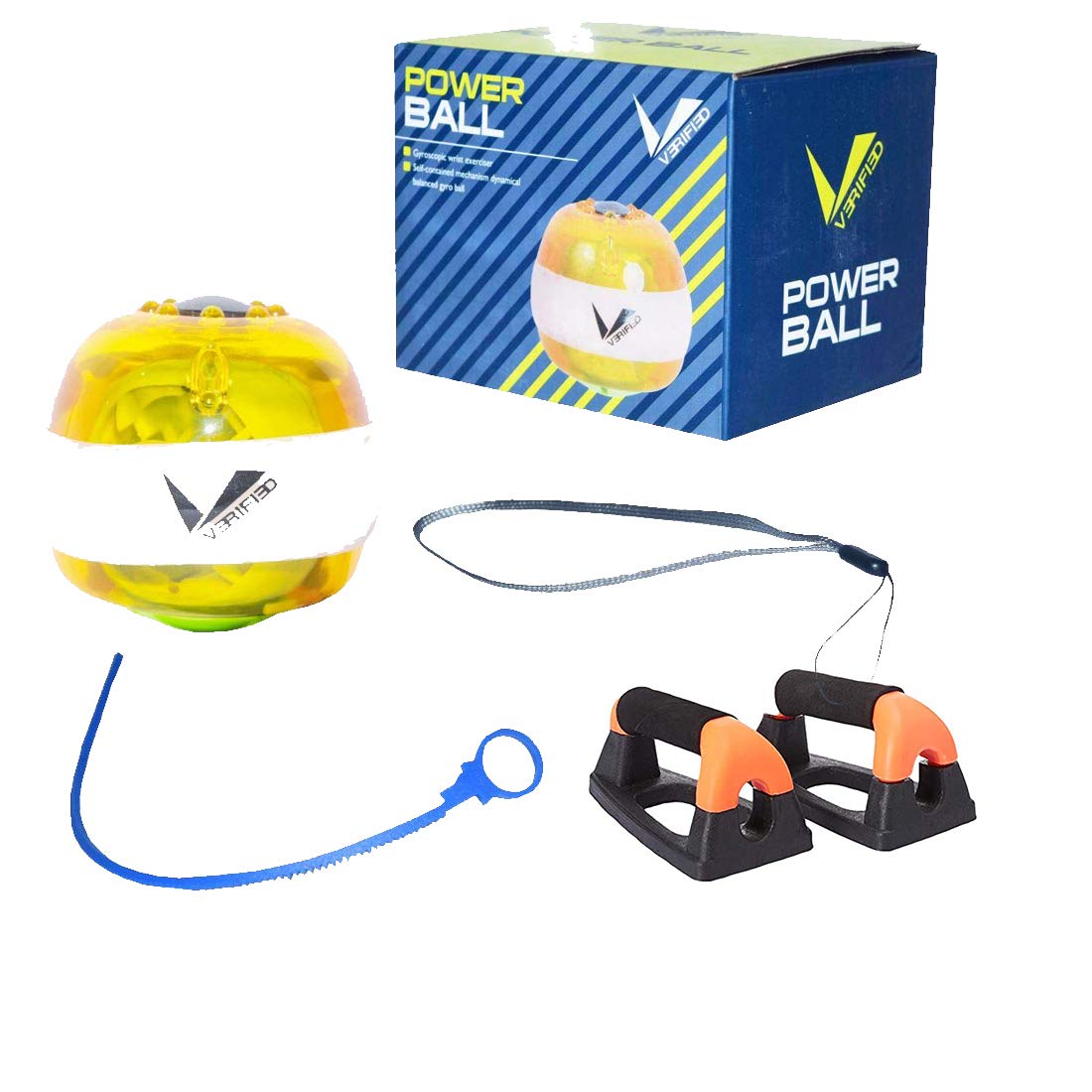 VERIFIED Gym Set Including VERIFIED Power Ball with Pushup BAR Orange-image-31