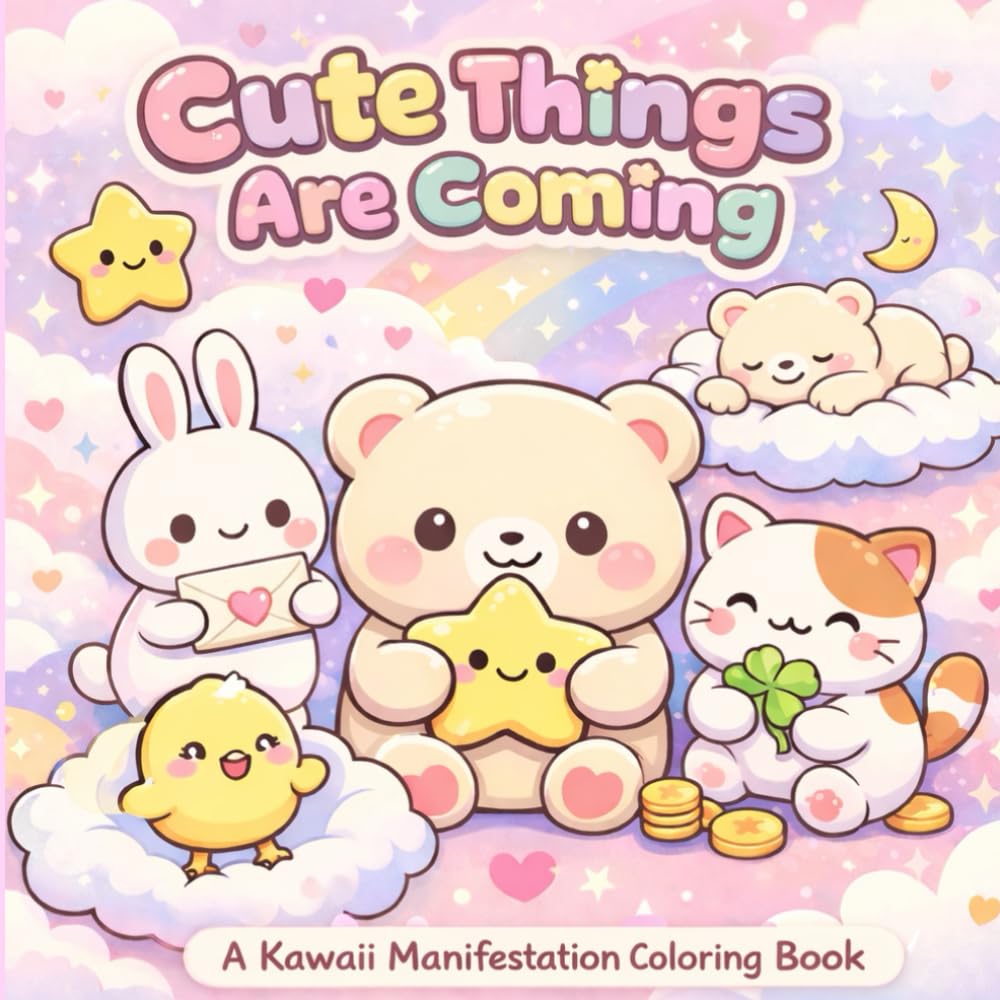 Cute Things Are Coming: A Cozy Kawaii Coloring Book For Calm & Gentle Manifesting