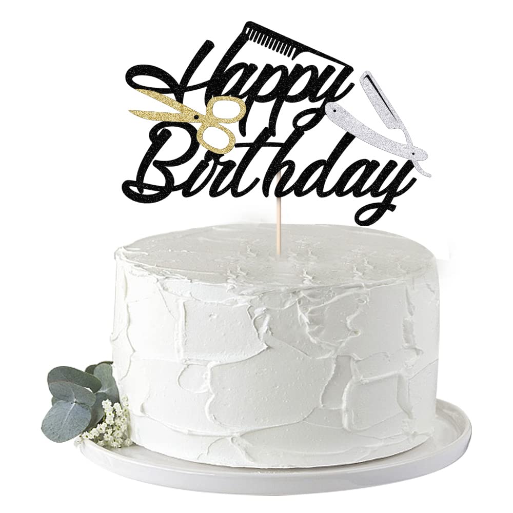 Buy Glitter barber happy birthday cake topper, career themed cake topper, barber birthday party