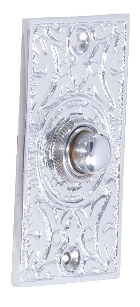Black Country Metal Works 'Anderson' Ornate Bell Push - Various Finishes Available (Bright Chrome)