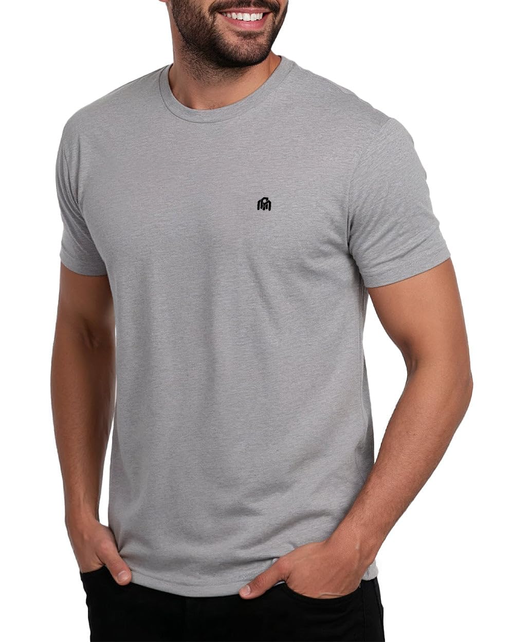 INTO THE AM Mens T Shirts Soft Cotton Blend Crew Neck Tee S - 4XL Athletic Fit Plain Casual T-Shirt for Men