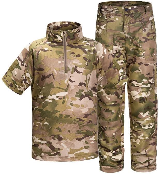 Outdoor Sports Airsoft Shooting Shirt Pants Set Battle Dress Uniform Tactical BDU Set Child Kid Combat Clothing