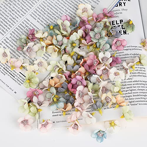 FINEVERNEK 42-tlg. Kunstblumen Set | 12 Stile Stoffblumen 4-8cm Für DIY Basteln & Deko