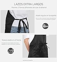 Vista 6 de Syntus Delantal ajustable con 2 bolsillos, delantales de cocina para mujeres, hombres, chef