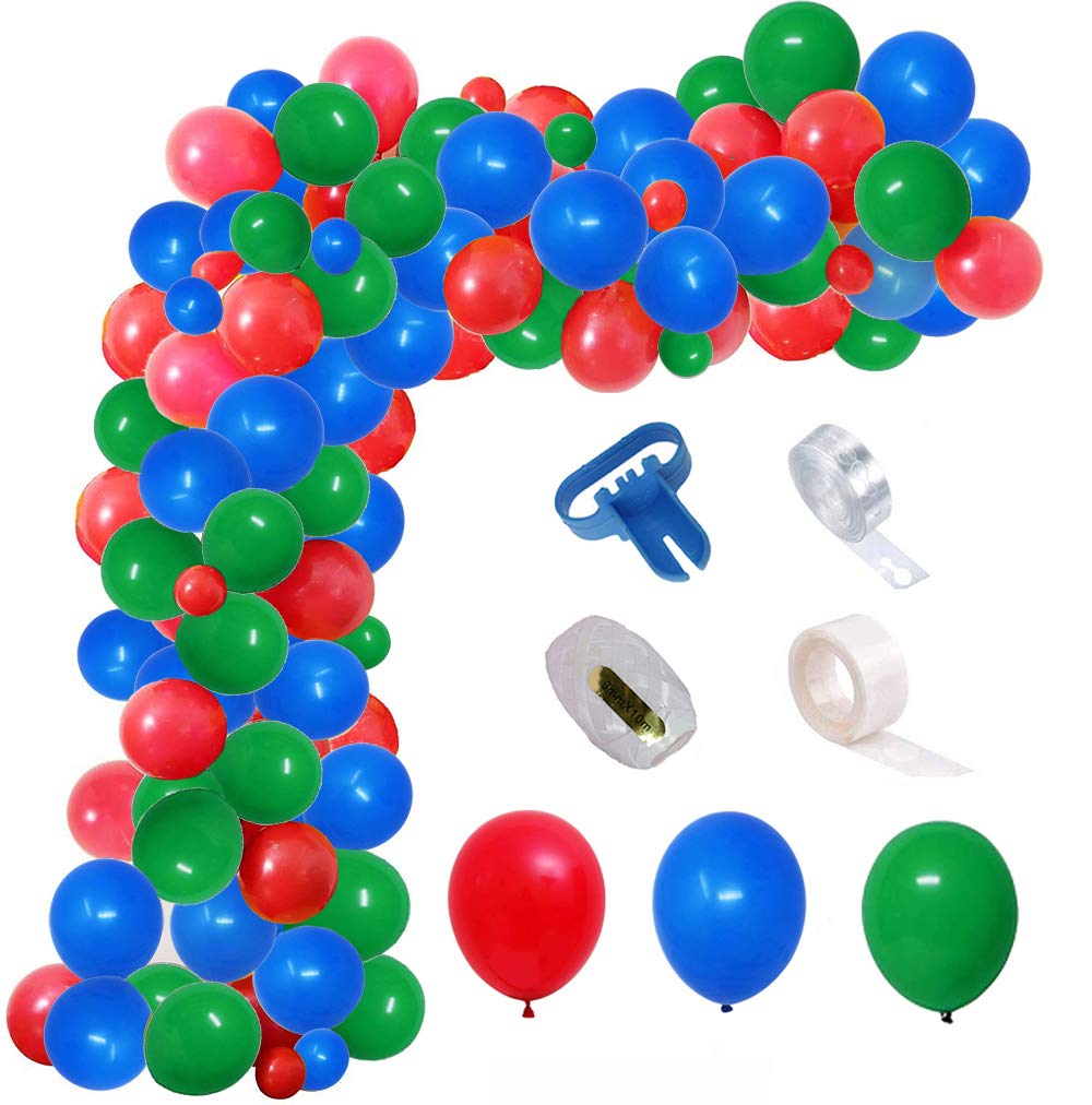 Buy Red Blue Green Balloon Arch Kit 104pcs 16ft Balloon Strip