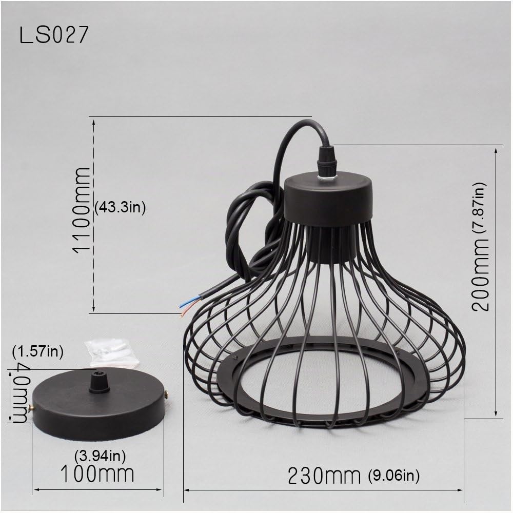 Chrasy E27 Vintage Industriale Sospensione Lampada Gabbia Lampada a Soffitto in Metallo Sospensione Gabbia Metallo Retrò Lampada a Sospensione Soffitto Lampadario in Ferro