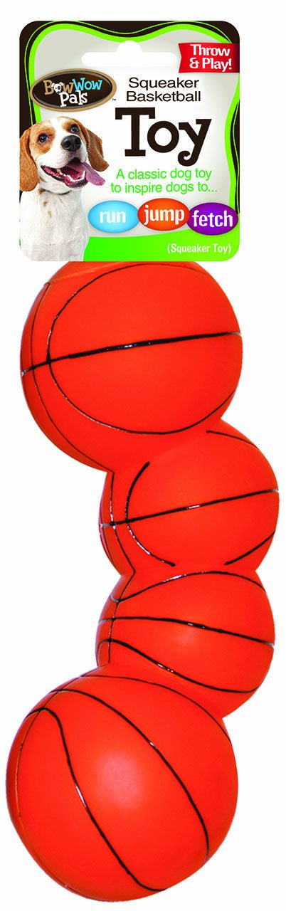 Bow Wow Basketball Vinyl Squeaky Dog Toy
