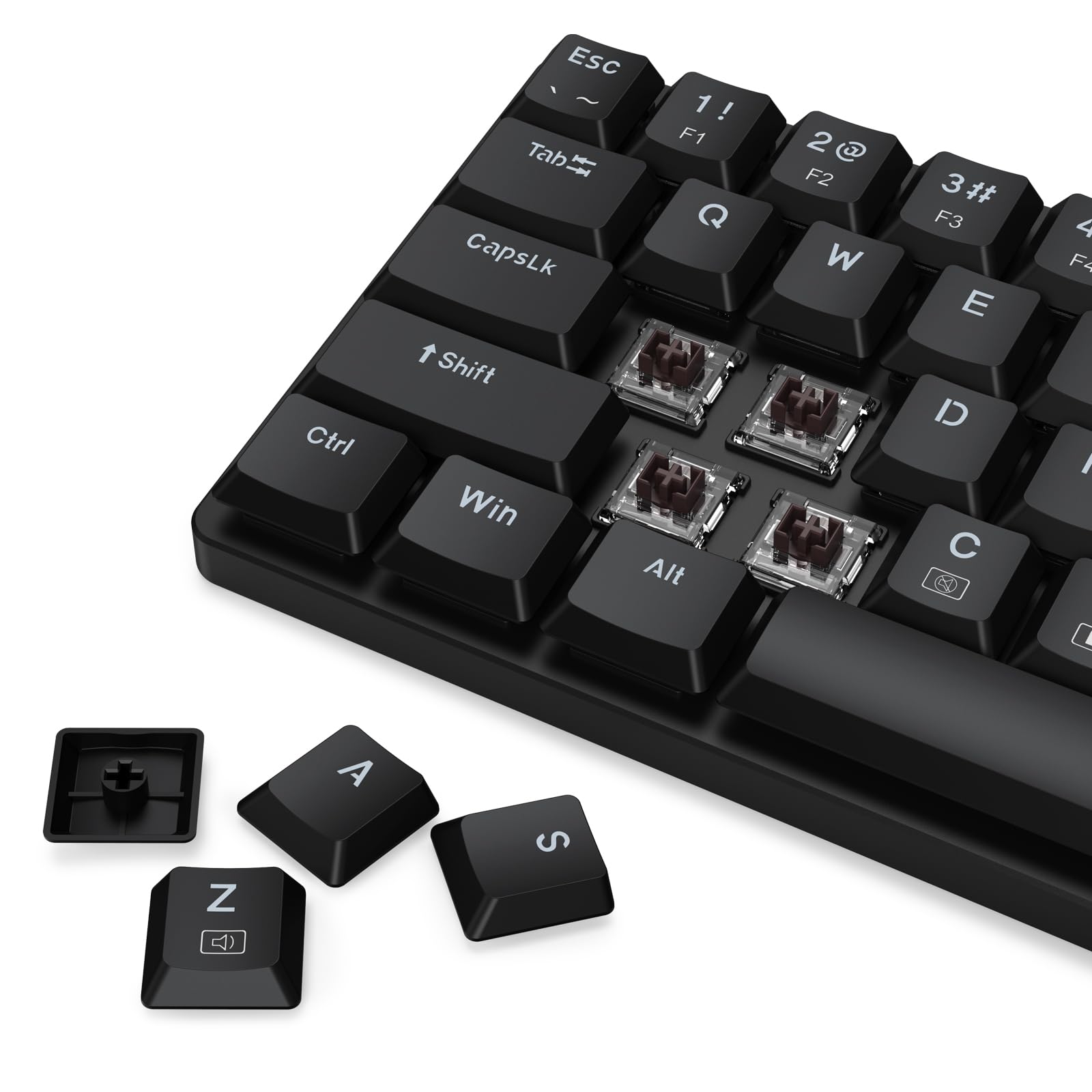 Redragon BS8773 Combos de teclados y ratones inalámbricos para juegos, 78 teclas, 2,4 GHz, teclado mecánico con interruptores marrones, diseño delgado y compacto con retroiluminación azul, ratón 2400