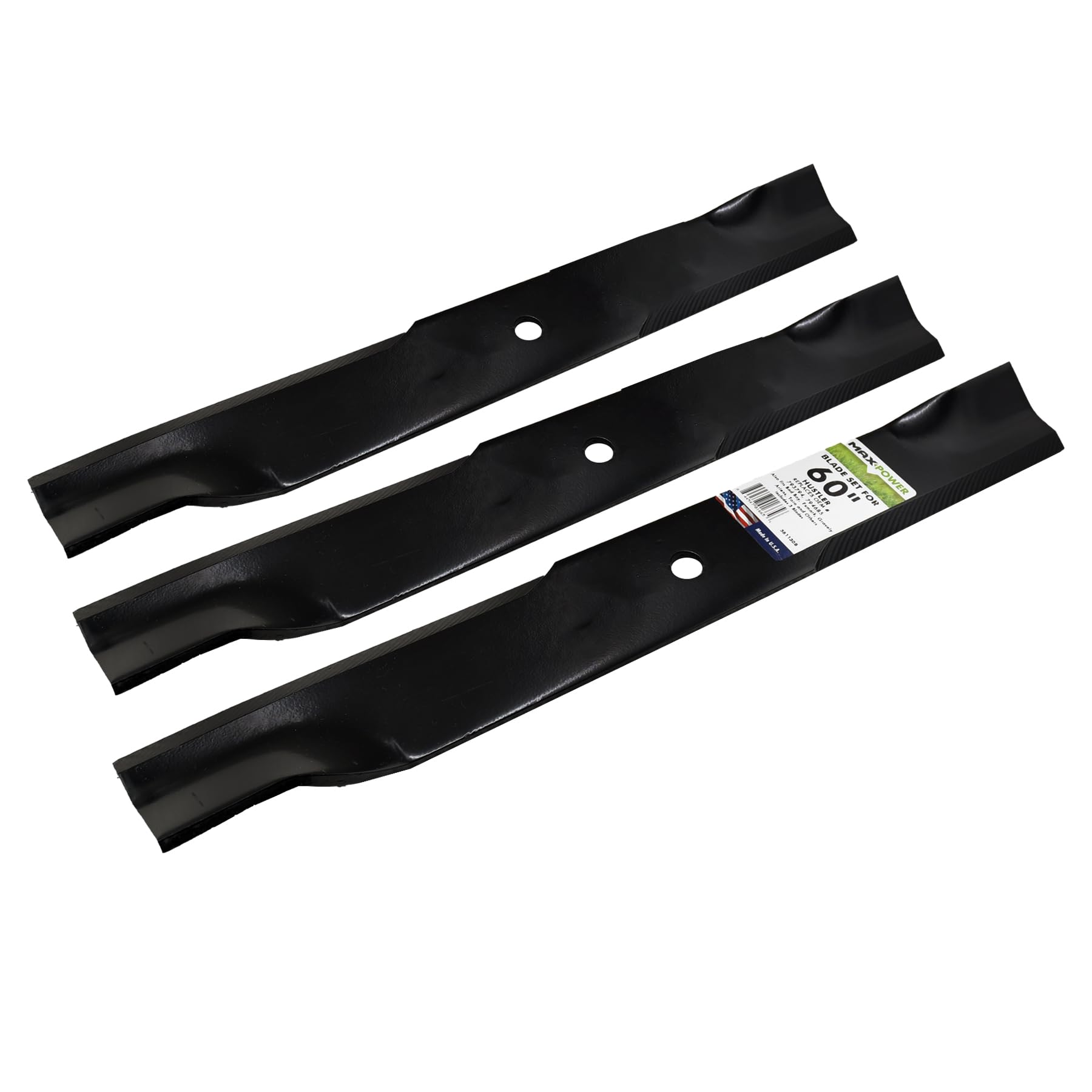 Maxpower 561130B 3 Many - Juego de Cuchillas para cortacésped de 60 Pulgadas, Color Negro