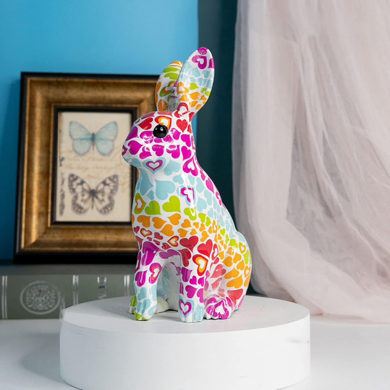 Amazon.co.jp: グラフィティ 兎 彫刻 おきもの 兎の置物 カラフルな