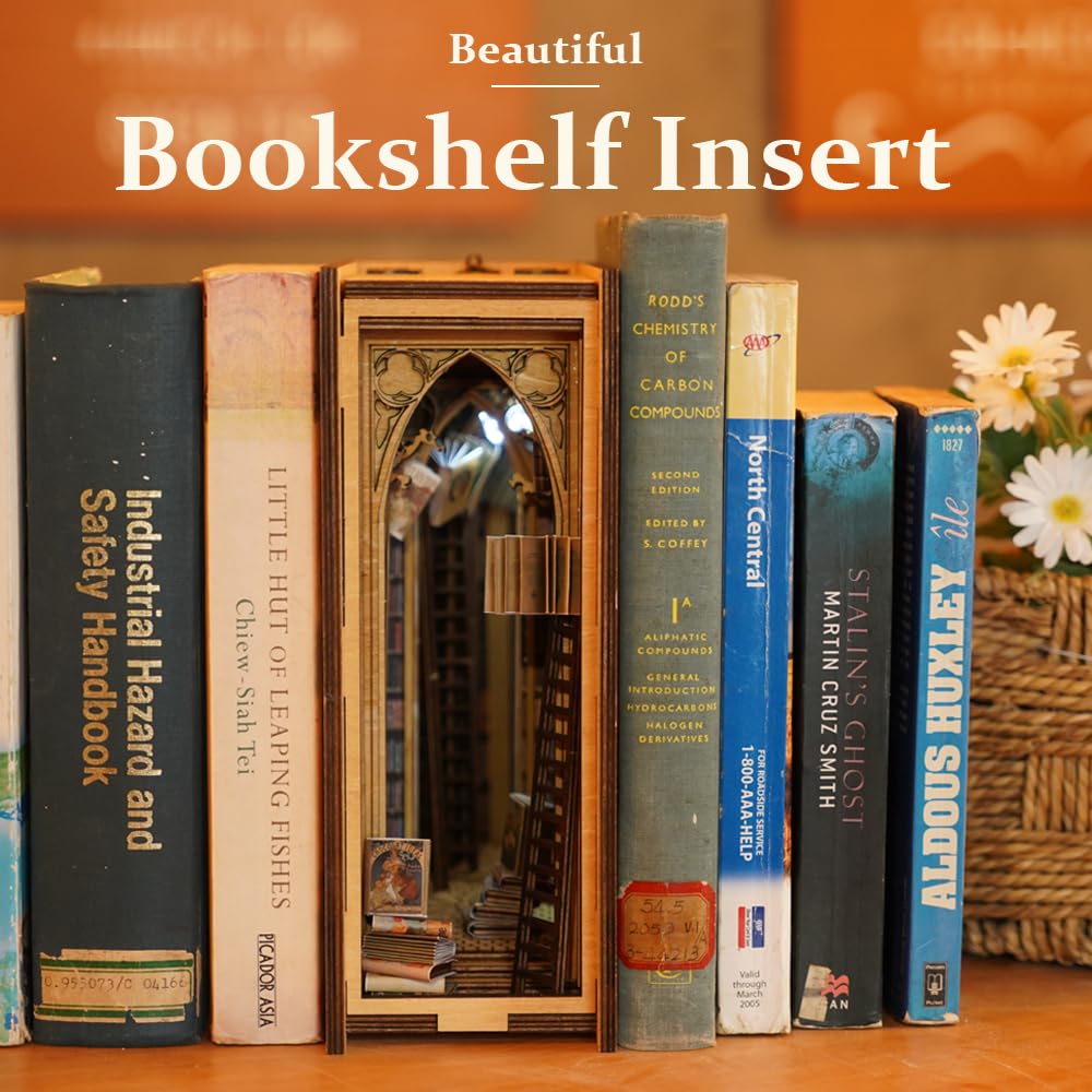 Snapklik.com : CUTEBEE DIY Book Nook Kit Bookshelf Insert Bookend Stand ...