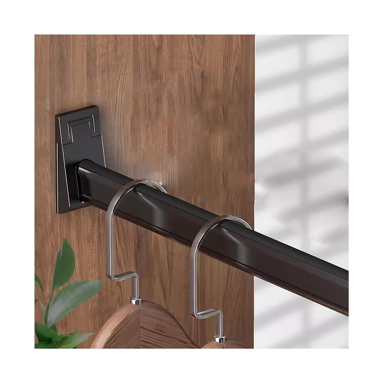 Ertsrhfd Black Clothes Rail For Wall, Metal Closet Bar For Hanging, Thick Garment Pole(,150Cm/59In)