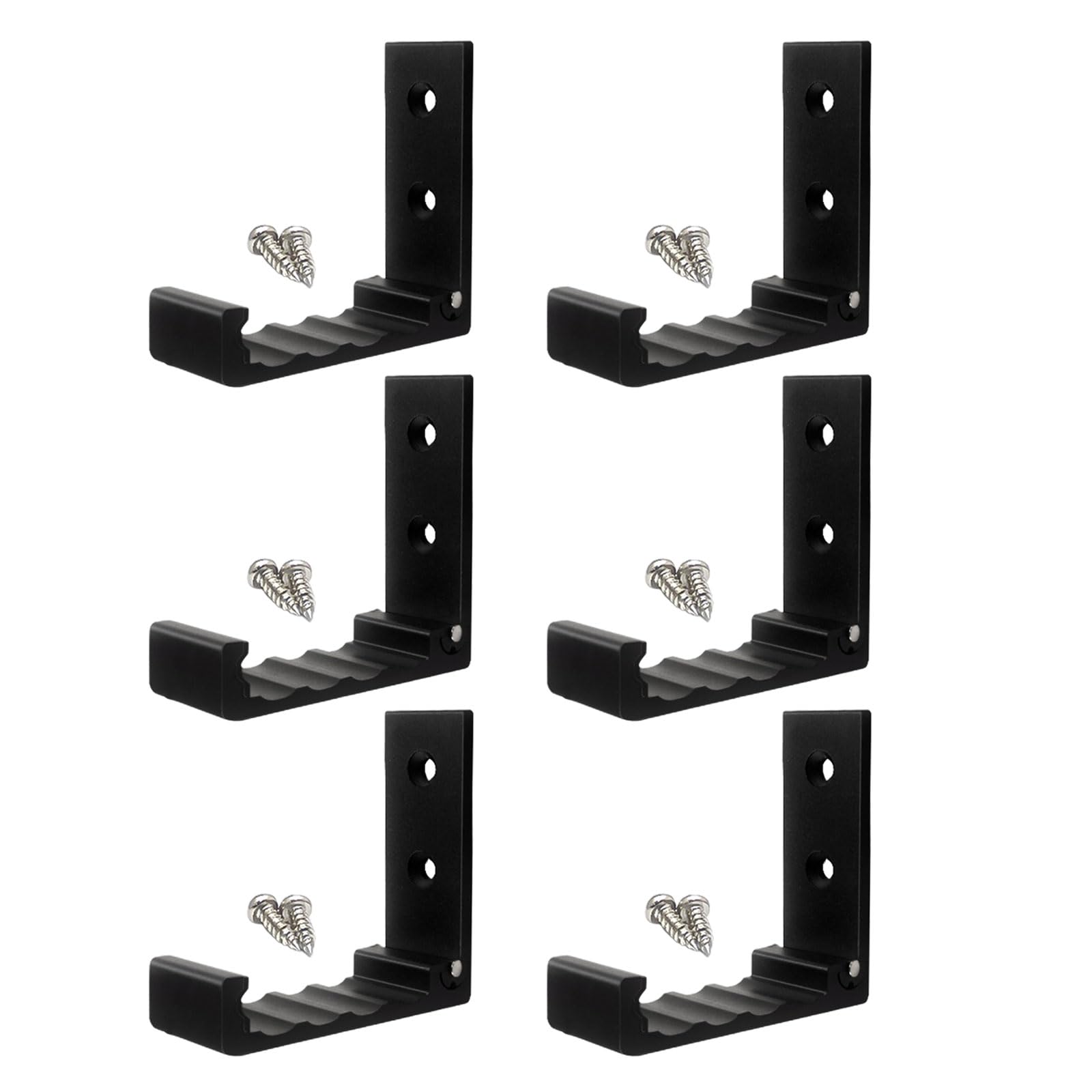 Kalttoy Black 6Pcs Folding Coat Hook Headsets Wall Hanger Aluminum Alloy Robe Hook Bathroom Towel Hardware Heavy Duty Robe