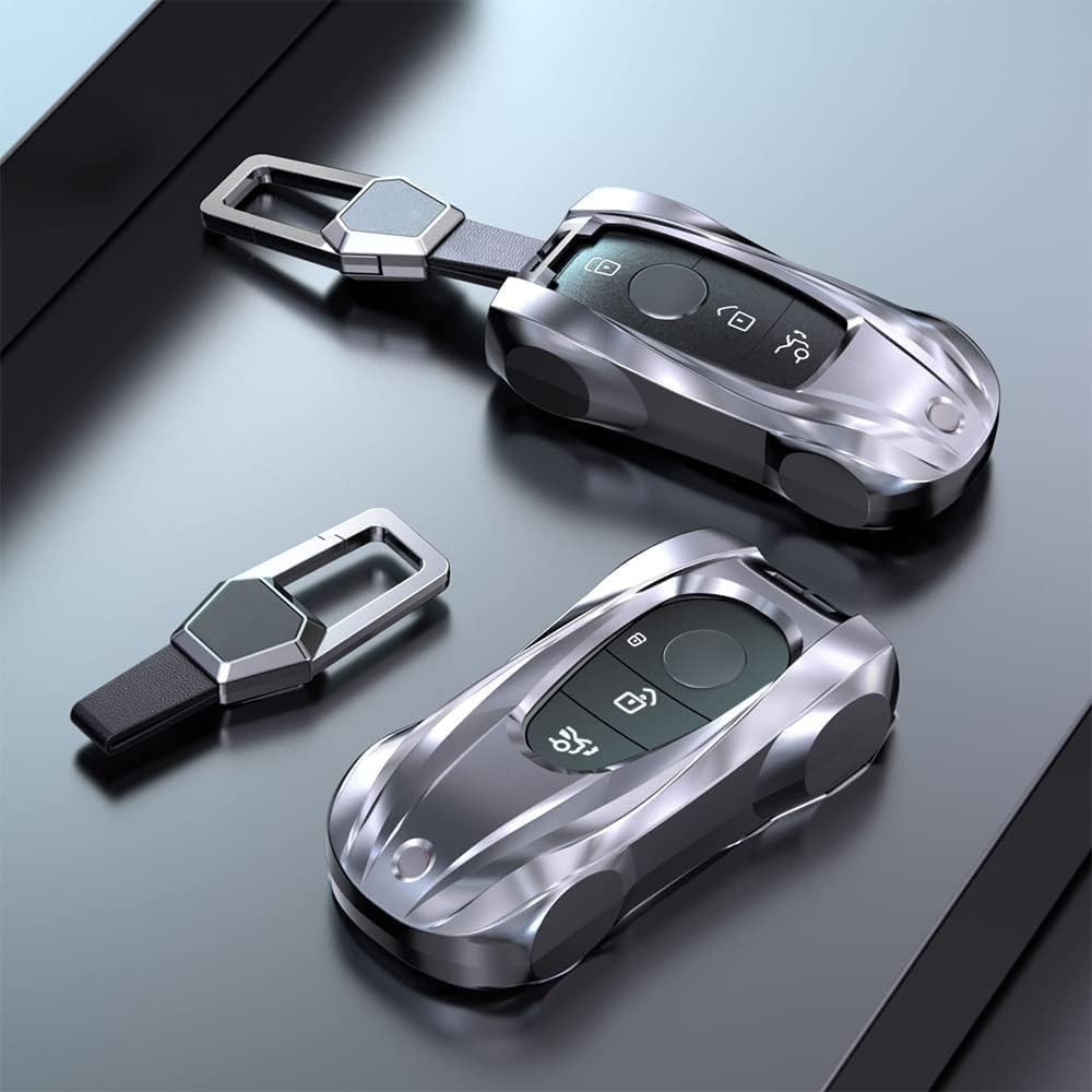 Supercar Style Metal Keyless Entry Remote Key Fob Case Cover Shell Fit for Mercedes Benz S-Class G-Class E-Class