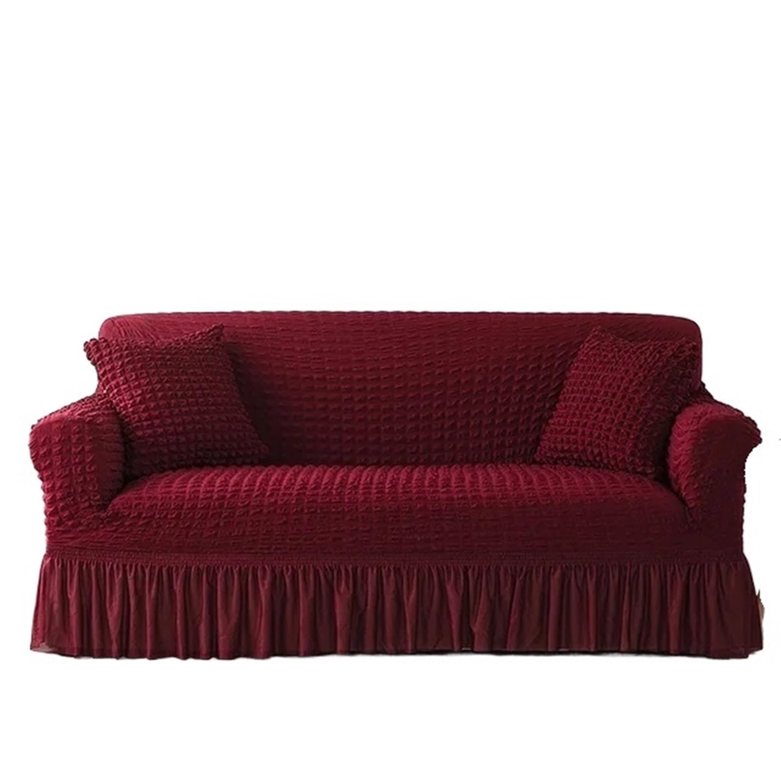 SUBLXPoten Sofa Cover with Skirt Pink Plaid Skirt Stretch Sofa Cover for Living Room 1 2 3 4 Seat Armchair L Shape Couch Covers(Color 16,3-seater 170-230cm)