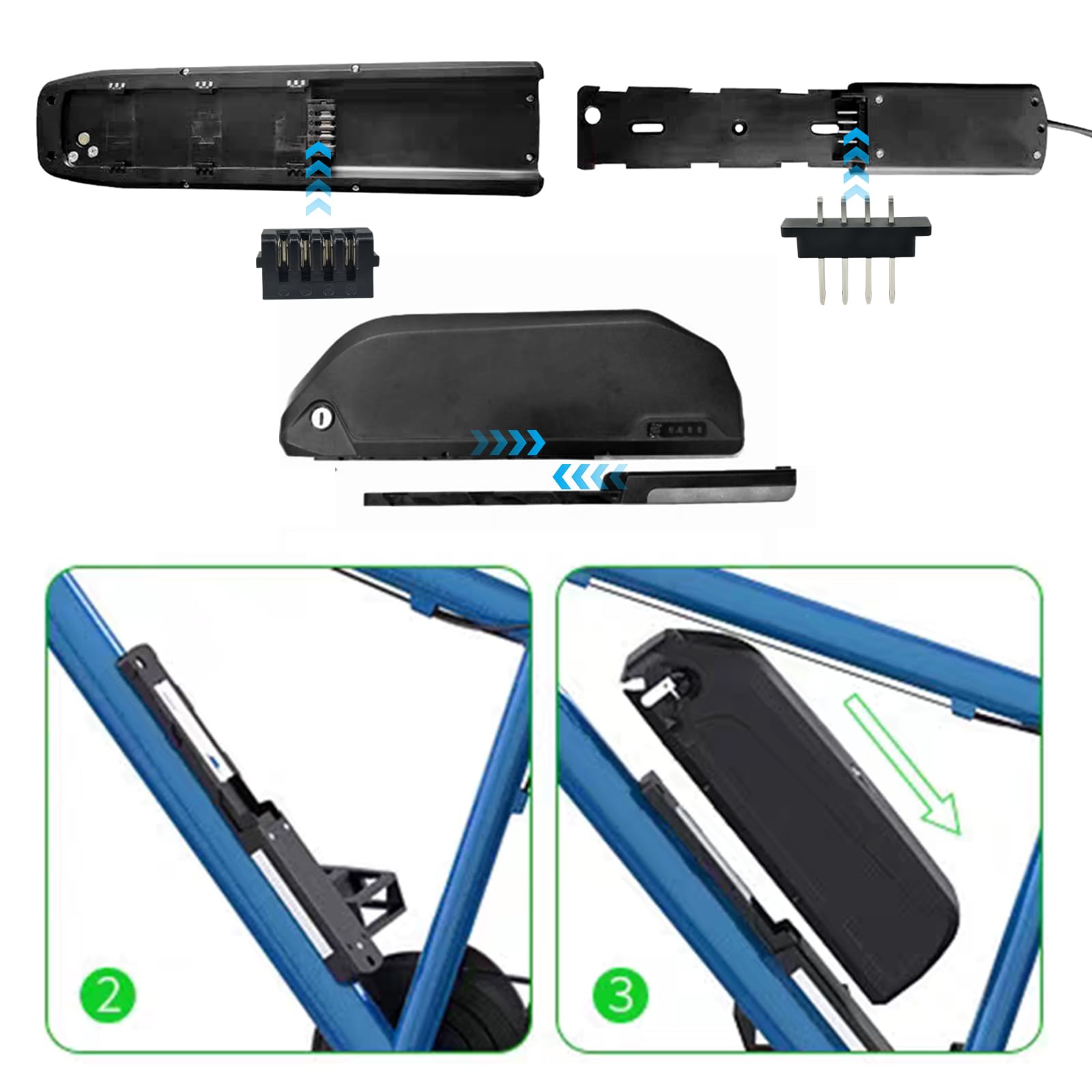 Connecteur Hailong pour vélo électrique, prise 4 broches/5 broches, verrouillage du boîtier Hailong, pièces de vélo électrique, indicateur de boîte Hailong, prise 3XLR/port de Charge 2.1DC  18