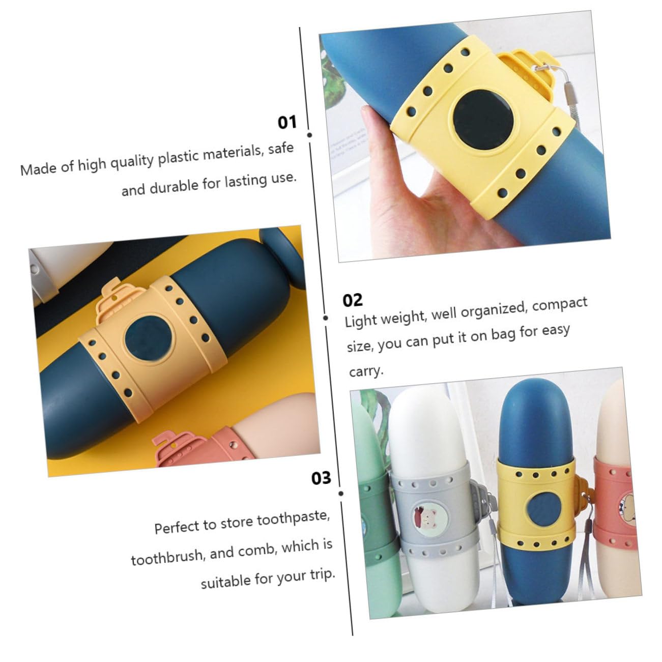 Didiseaon 3 Set Di Contenitori Per Spazzolino Da Denti Essenziali Da Viaggio Porta Spazzolino Portatile Per Tenere Il Bagno in Ordine E Organizzato 2 Pezzi*3