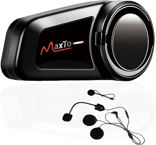 Auriculares Bluetooth para motocicleta, MaxTo M2, casco de motocicleta Bluetooth5.0, 6 vías 3280 pies, sistema de comunicación de intercomunicación